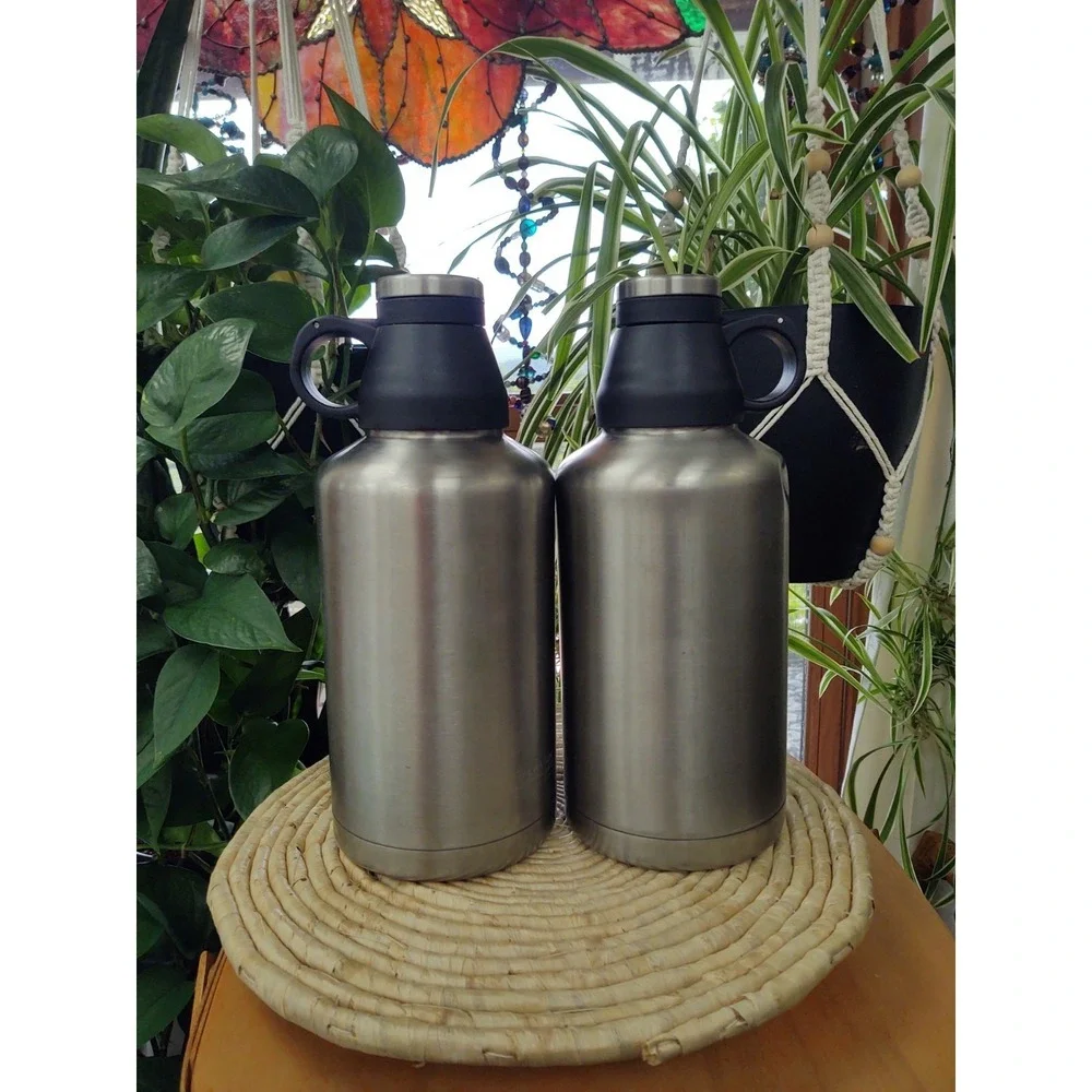 64 oz Stainless Steel Beer Drink Growler with Swing Top Lid Double wall Set of 2